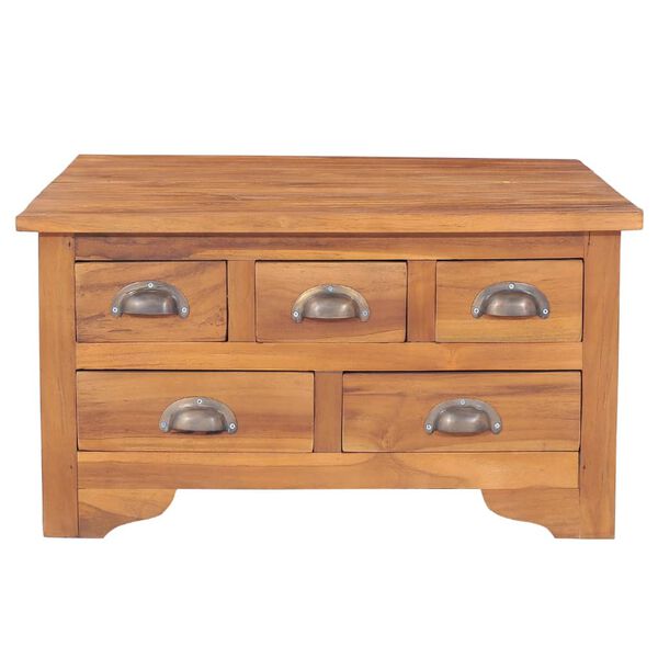 vidaXL Couchtisch Ausklappbare Tischplatte 65x64x35 cm Massivholz Teak