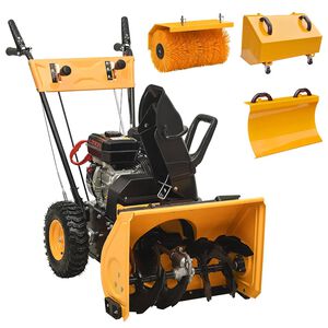 vidaXL 4-in-1 Schneefr&auml;se und Kehrmaschine Set Benzinbetrieben 6,5 PS
