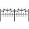vidaXL Gartenzaun KAMPEN mit Speerspitze Schwarz 240 x 75 cm Stahl