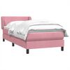 vidaXL Boxspringbett mit Matratze Rosa 100x220 cm Samt