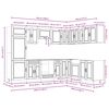 vidaXL 14-tlg. Küchenschrank-Set Porto Hochglanz-Weiß Holzwerkstoff