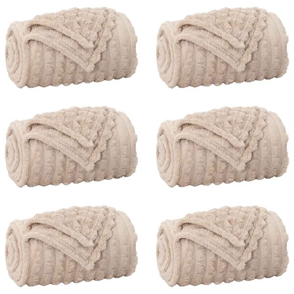 vidaXL Wohndecken 6 pcs Beige 150 x 130 cm Fleece