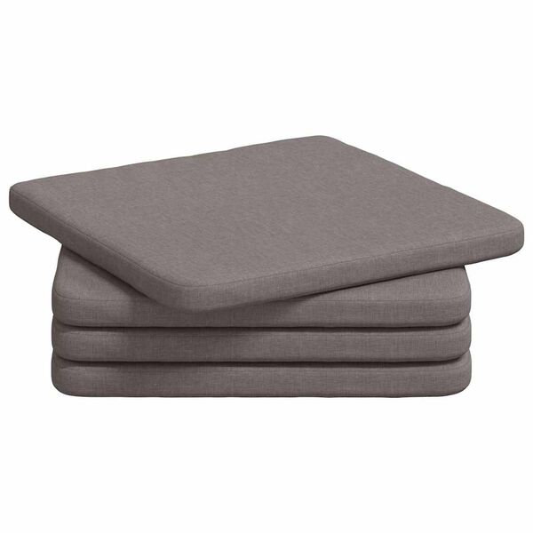 vidaXL Sitzkissen 4 pcs Taupe 40 x 40 x 3 cm Stoff
