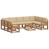 vidaXL Outdoor-Sofagarnitur mit Kissen 10 pcs Natur und Beige