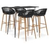 vidaXL 5-tlg. Bar-Set Schwarz