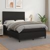 vidaXL Boxspringbett mit Matratze Schwarz 140x200 cm Kunstleder