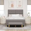 vidaXL Boxspringbett mit Matratze Taupe 140 x 190 cm Stoff