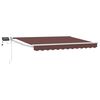 vidaXL Manuelle Gelenkarmmarkise mit LEDs Braun und Wei&szlig; 3,5 x 2,5 m