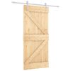 vidaXL Schiebet&uuml;r Nat&uuml;rlich und Wei&szlig; 90 x 210 cm Massives Kiefernholz
