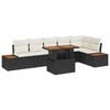 vidaXL Gartensofa-set 7 stk. Schwarz Poly-Rattan