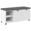 vidaXL Flurbank mit Kissen mit Regal mit T&uuml;r Wei&szlig; 100 x 38 x 46 cm