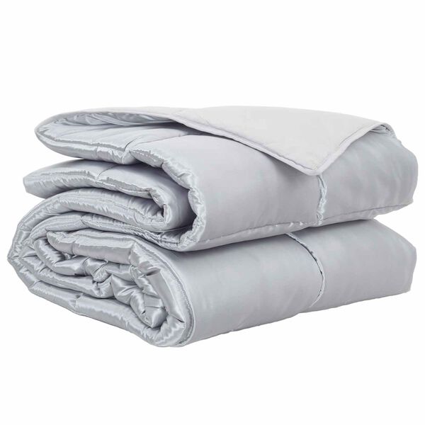 vidaXL Ganzjahresbettdecke Silber 200 x 220 cm Satin und Mikrofaser