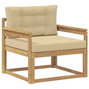 vidaXL Outdoor Mittelsofa Polyester Wei&szlig;