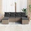 vidaXL Gartensofa-set mit Kissen 6 pcs Grau Poly-Rattan