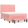vidaXL Boxspringbett mit Matratze Rosa 140x190 cm Samt
