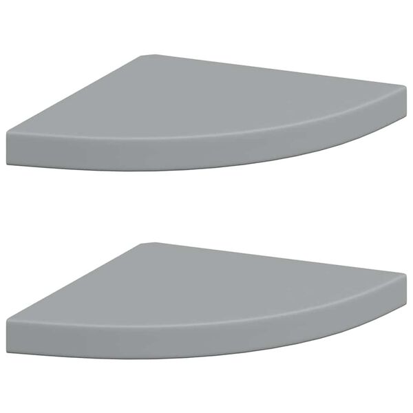 vidaXL Eck-Schweberegale 2 Stk. Grau 35x35x3,8 cm MDF