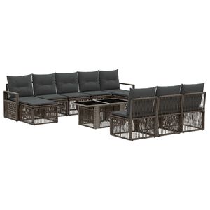 vidaXL Gartensofa-set 11 stk. Grau und Dunkelgrau Poly-Rattan