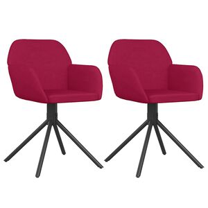 vidaXL Esszimmerst&uuml;hle 2 Stk. Drehbar Weinrot Samt