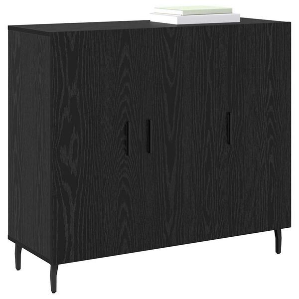 vidaXL Sideboard Schwarz Eichen-Optik 90 x 34 x 80 cm Holzwerkstoff