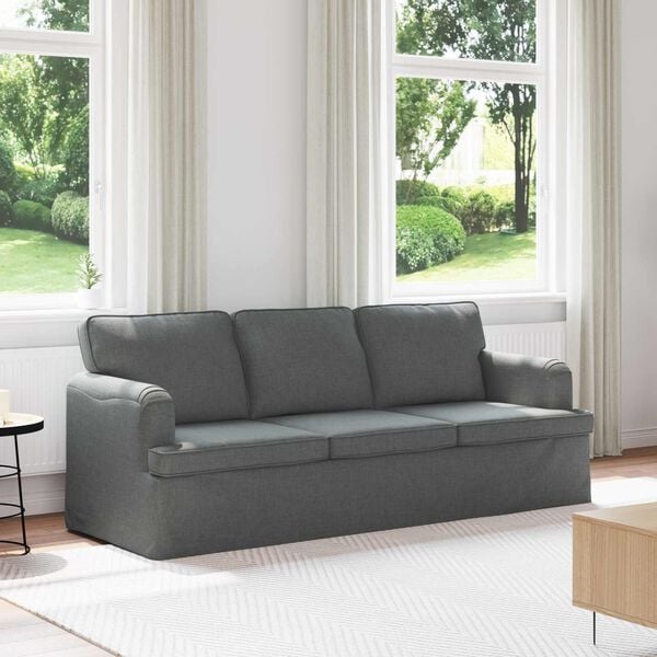 vidaXL Sofa 180cm Dunkelgrau Metall