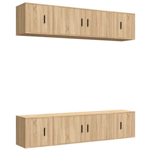 vidaXL 6-tlg. TV-Schrank-Set Sonoma-Eiche Holzwerkstoff