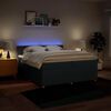 vidaXL Boxspringbett mit Matratze Blau 200x200 cm Stoff