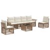 vidaXL Gartensofa-set 7 pcs Beige Poly-Rattan