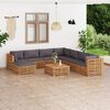 vidaXL 9-tlg. Garten-Lounge-Set mit Kissen Dunkelgrau Massivholz Teak