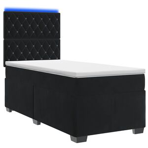 vidaXL Boxspringbett mit Matratze Schwarz 80 x 200 cm Samt