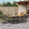 vidaXL 13-tlg. Garten-Essgruppe mit Kissen Grau Poly Rattan