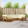 vidaXL Outdoor-Sofagarnitur 6 pcs Natur und Creme Massivholz Akazie