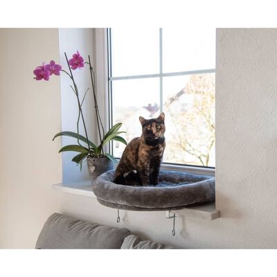 Kerbl Katzenbett am Fenster 55x35x10 cm Grau