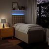 vidaXL Boxspringbett mit Matratze Creme 90x190 cm Stoff