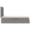 vidaXL Bett mit Stauraum und LED mit LED Taupe 100 x 200 cm Polyester