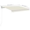 vidaXL Markise Manuell Einziehbar mit Pfosten 3x2,5 m Creme