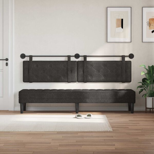 vidaXL H&auml;ngevorderseite Schwarz 210 x 55 x 5 cm Antikes PU