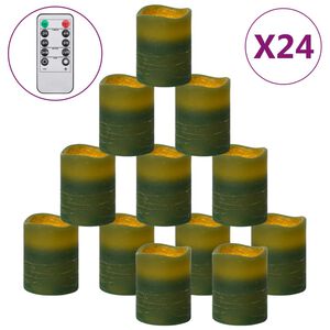 vidaXL LED-Kerzen 24 Stk. mit Fernbedienung Warmwei&szlig;