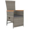 vidaXL 9-tlg. Garten-Essgruppe mit Kissen Grau Poly Rattan