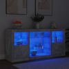 vidaXL Sideboard mit LED-Leuchten Betongrau 142,5x37x67 cm