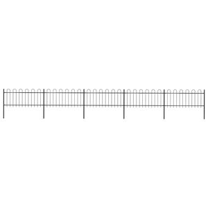 vidaXL Gartenzaun mit Rundbogen Stahl 838 x 80 cm Schwarz