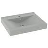 vidaXL Luxus-Waschbecken mit Hahnloch Matt-Hellgrau 60x46 cm Keramik