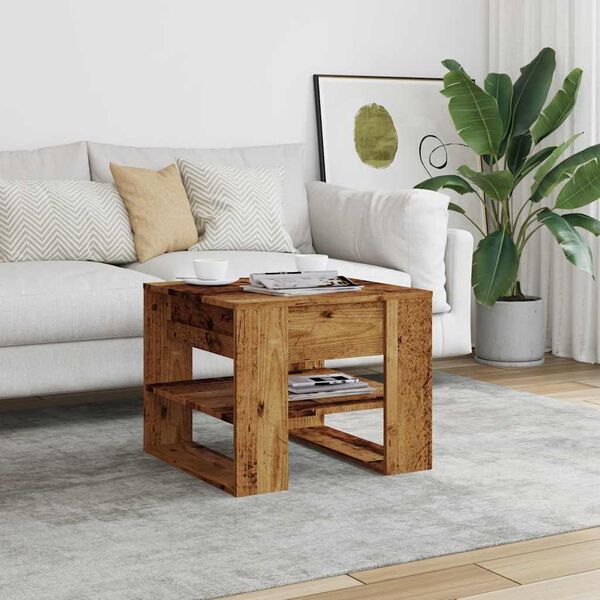 vidaXL Couchtisch Altholz-Optik 55,5x55x45 cm Holzwerkstoff