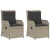 vidaXL Gartenbank mit Kissen 2 pcs Hellgrau Poly Rattan