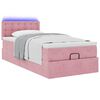 vidaXL Ottoman-Bett mit Matratze & LEDs Rosa 90x190 cm Samt