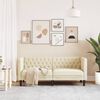 vidaXL Chesterfield-Sofa 2-Sitzer Creme Kunstleder