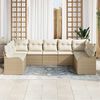 vidaXL Gartensofa-set 9 pcs Beige Poly-Rattan