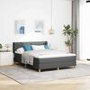 vidaXL Boxspringbett mit Matratze Dunkelgrau 140 x 190 cm Stoff