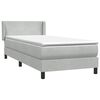 vidaXL Boxspringbett mit Matratze Hellgrau 90x220 cm Samt