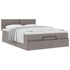 vidaXL Ottoman-Bett mit Matratze Taupe 140x190 cm Stoff