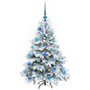 vidaXL Künstlicher Weihnachtsbaum mit 150 LEDs Grün 120 cm PE und PVC
